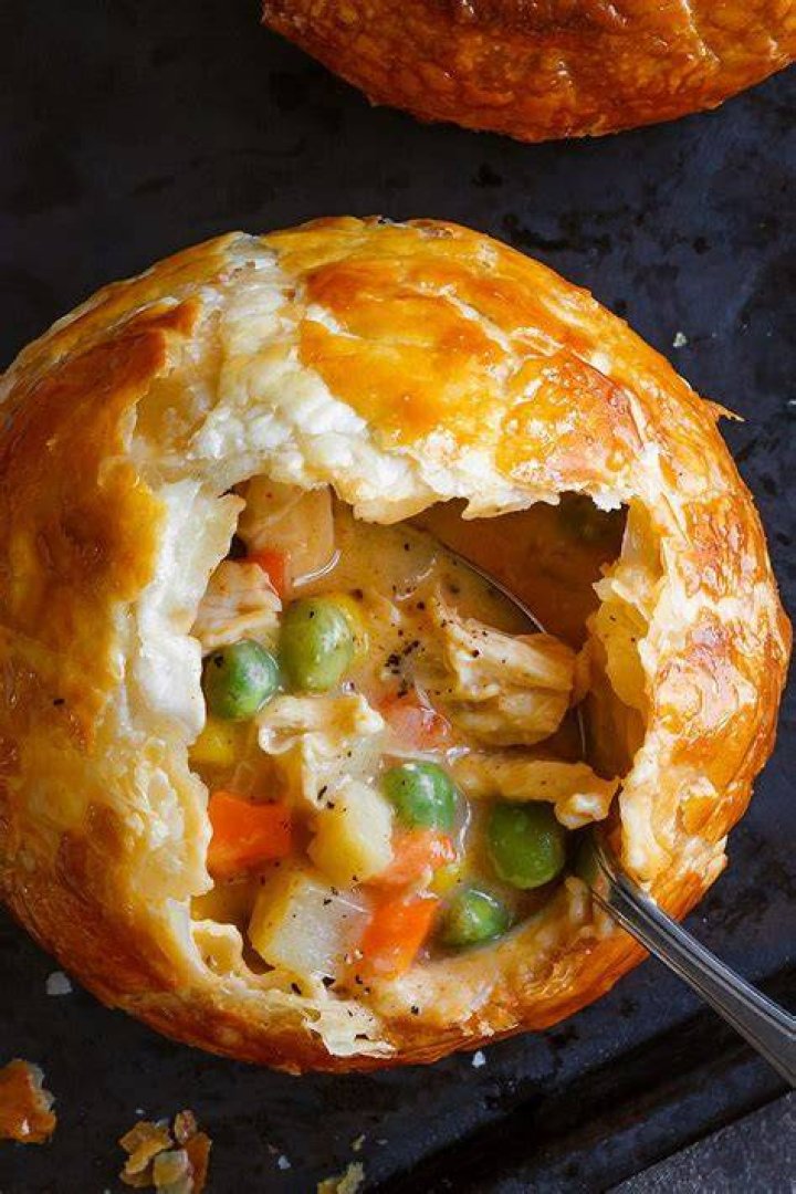 A chicken pot pie