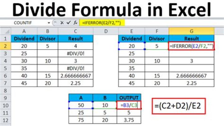 how to divide in Excel how to divide in Excel