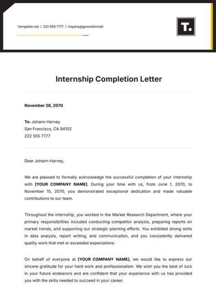 Meeting after successful internship letter Meeting after successful internship letter
