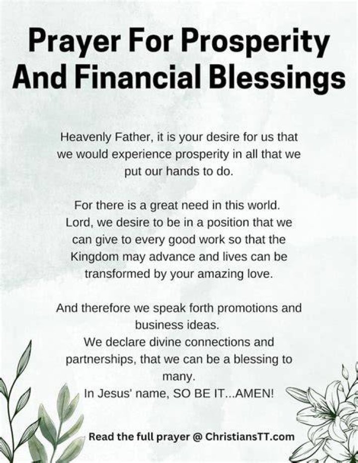 Prayer for prosperity Prayer for prosperity