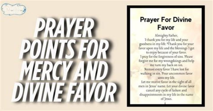 prayer points for mercy and favour