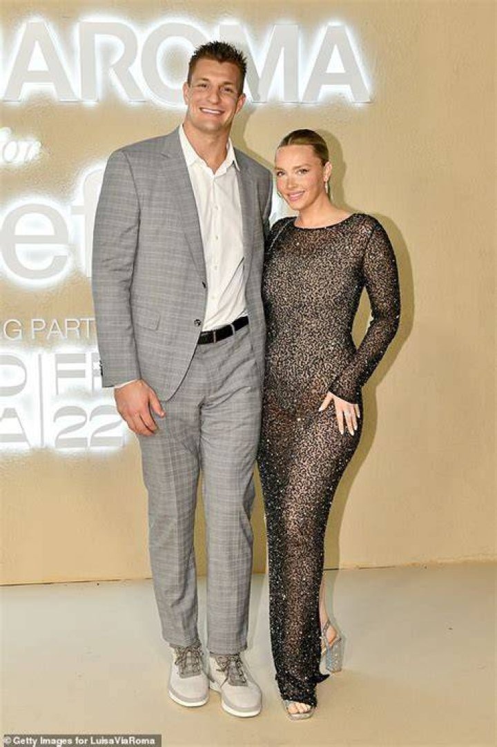 Rob Gronkowski with his girlfriend, Camille Kostek