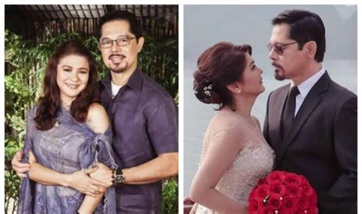 Sandy Andolong with her husband Christopher de Leon and kids